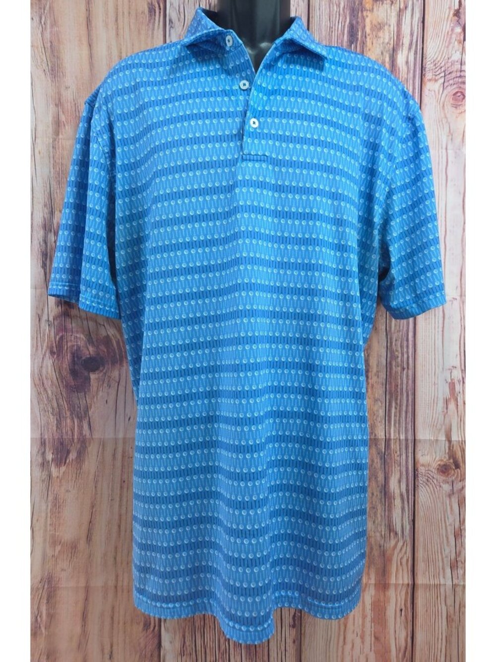 Southern Tide Blue Tennis Racket Print Polo Size XL